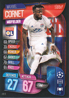 Maxwel Cornet Olympique Lyonnais 2019/20 Topps Match Attax CL #LYO12